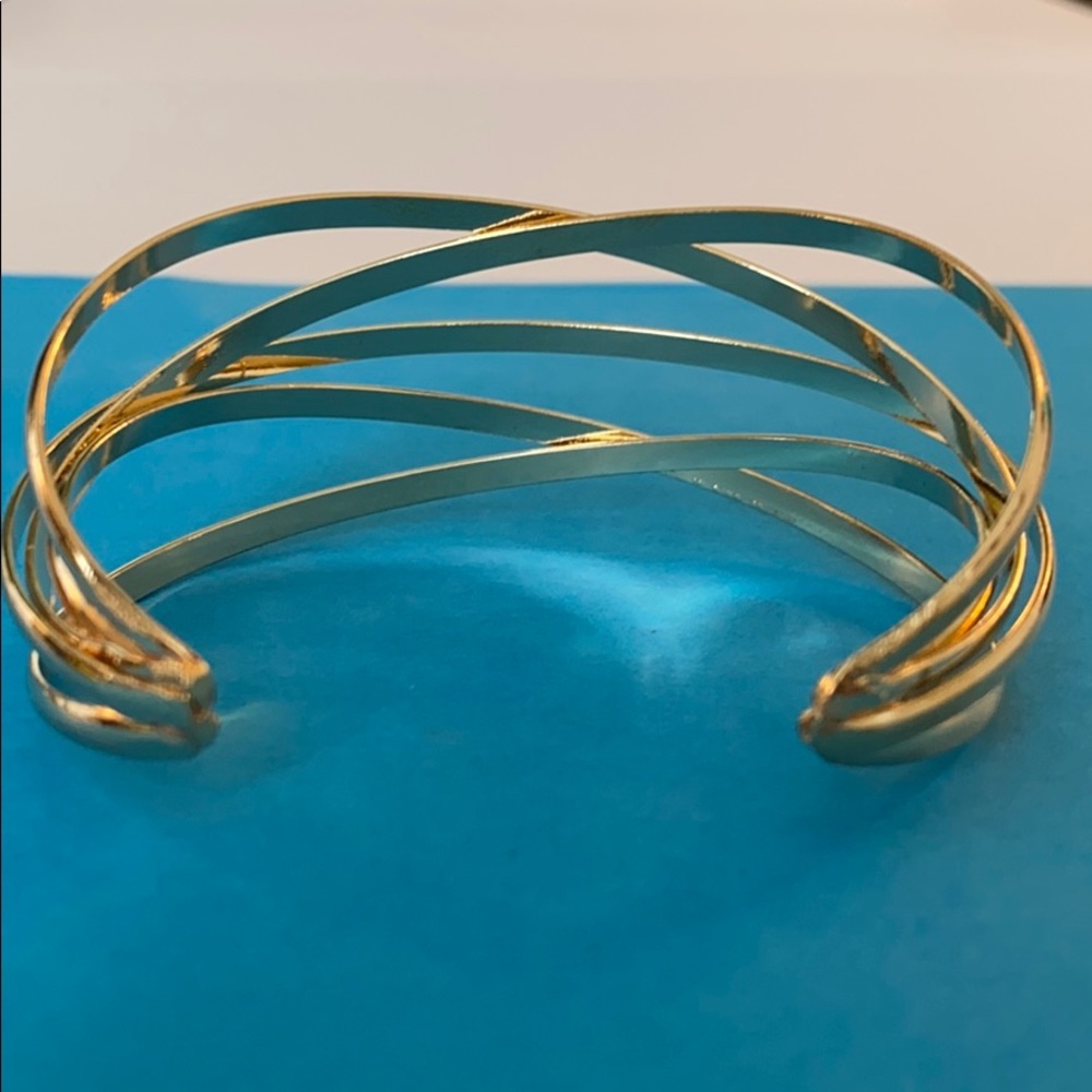 Gold-tone Criss-Cross Cuff - Picture 2 of 3